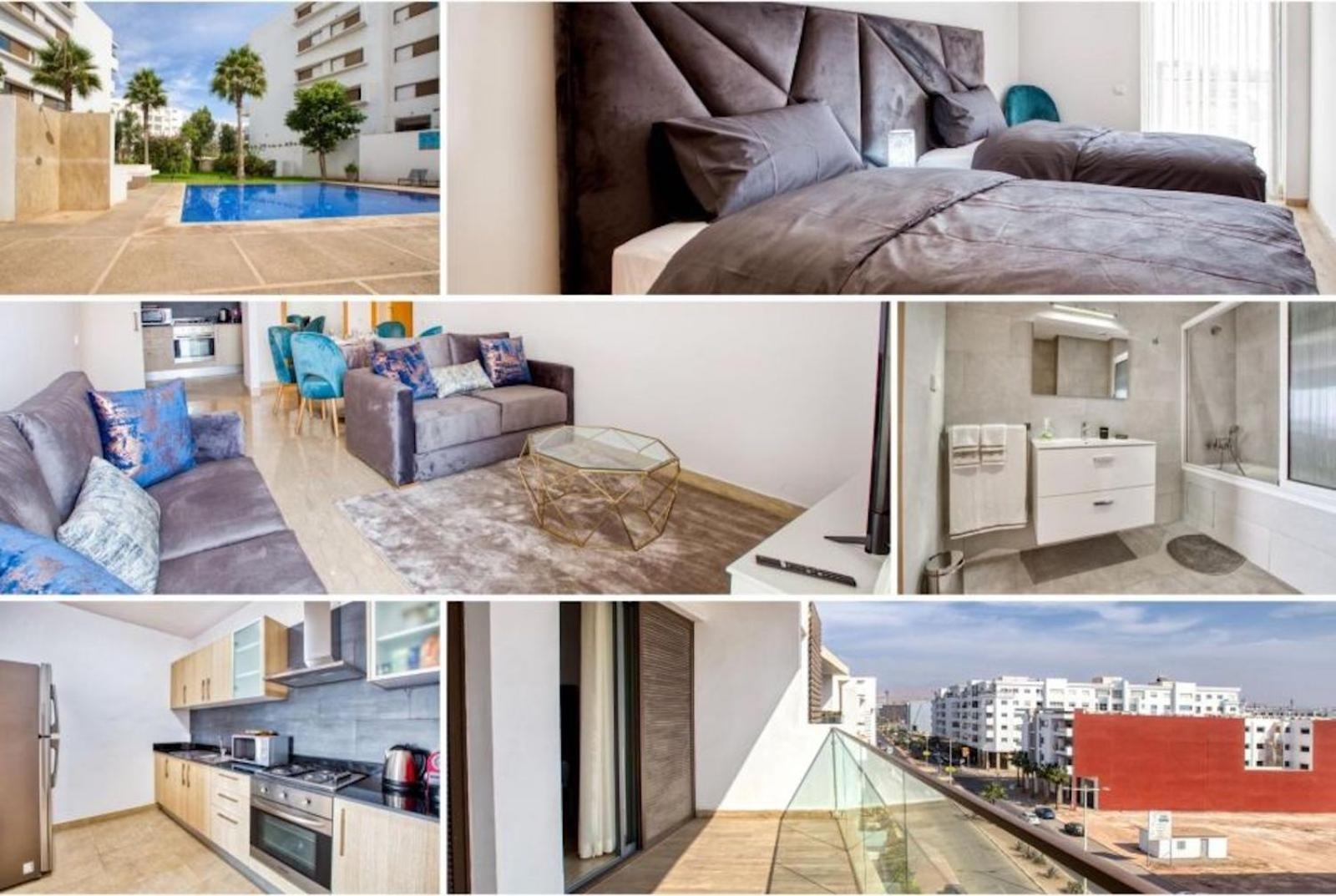 Luxury Apartment 100Sqm With Pool Near Beach Wifi Unlimited With Optical Fiber Agadir Eksteriør bilde